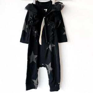 NWT Nununu ruffle star playsuit long sleeve tulle romper deconstructed overalls